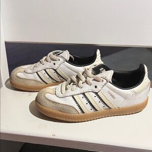 Adidas Kids Samba White and Black Sneakers